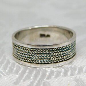 Vintage Solid 925 Sterling Silver "Basket Weave" Ring